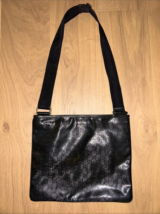 Gucci Other - Gucci Black GG Monogram Messenger Bag
